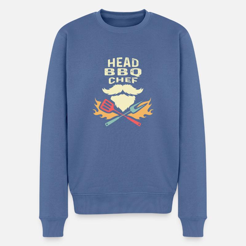 Chef BBQ Chef Chef Cadeau - Pull Premium bio Homme - bleu pigeon
