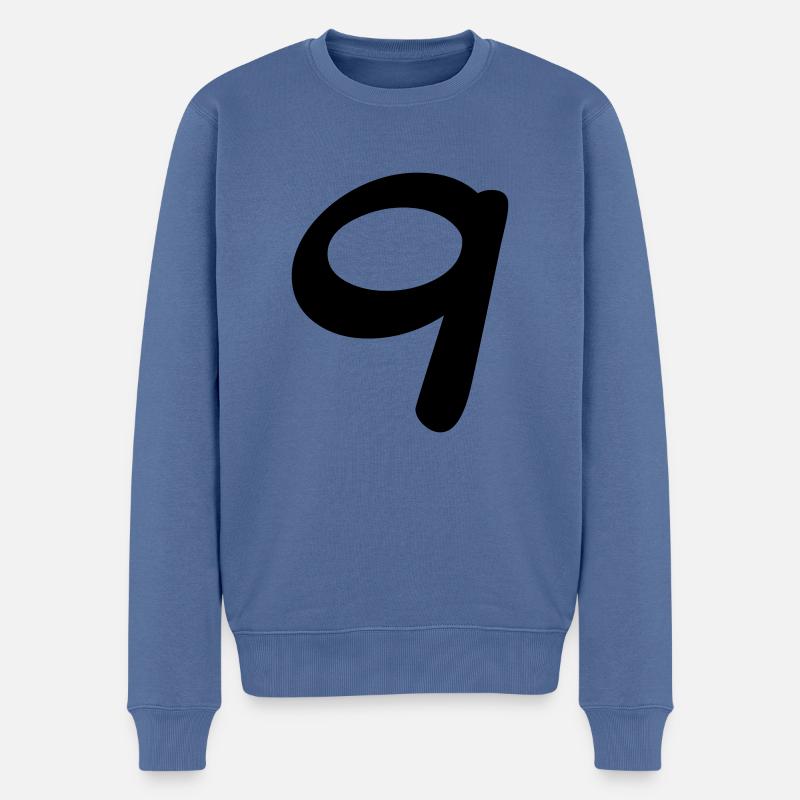 Neun - Männer Premium Bio Pullover - Taubenblau