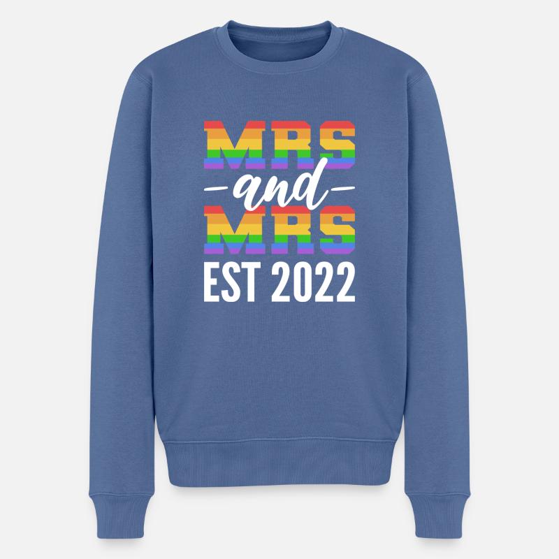 Frau & Frau Transgender Gift - Männer Premium Bio Pullover - Taubenblau