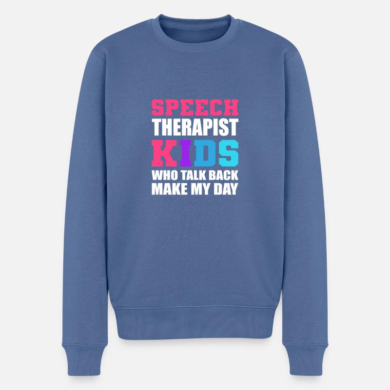 Kinder spricht zurück Physiotherapeut Geschenk - Männer Premium Bio Pullover - Taubenblau