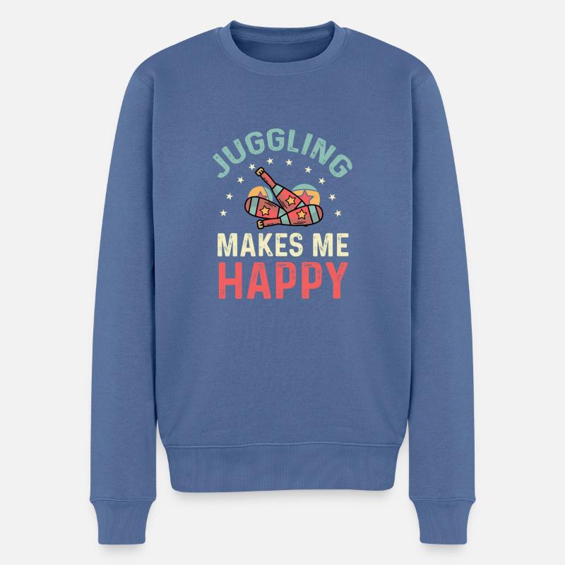 Jonglieren macht mich glücklich Akrobat Geschenk - Männer Premium Bio Pullover - Taubenblau