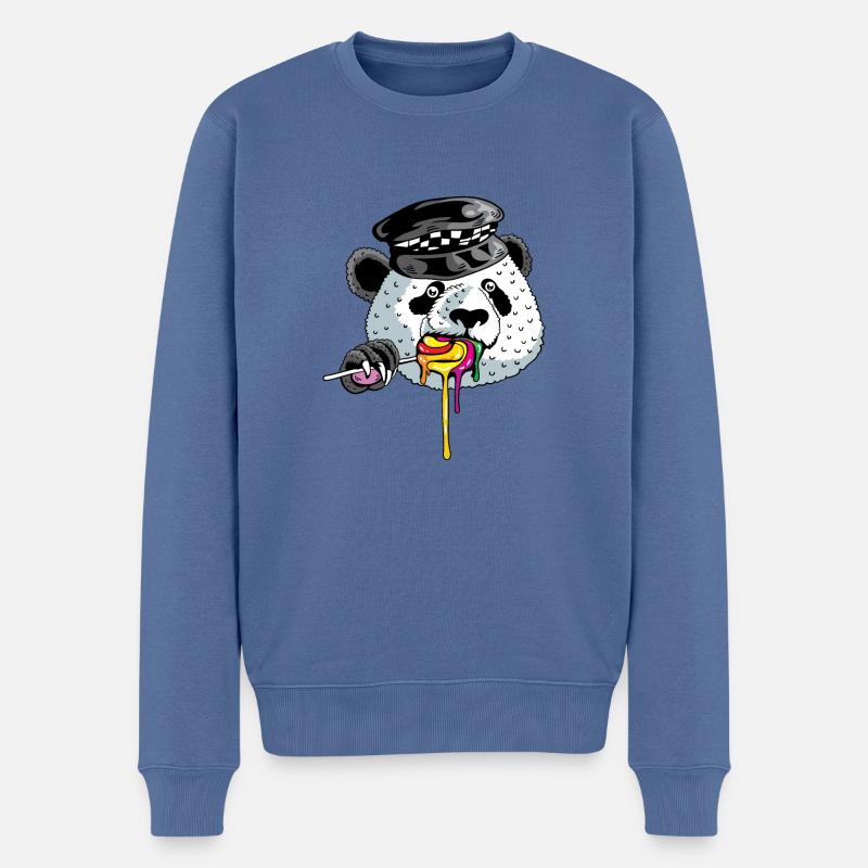 Panda Cop Polizist Gift - Männer Premium Bio Pullover - Taubenblau