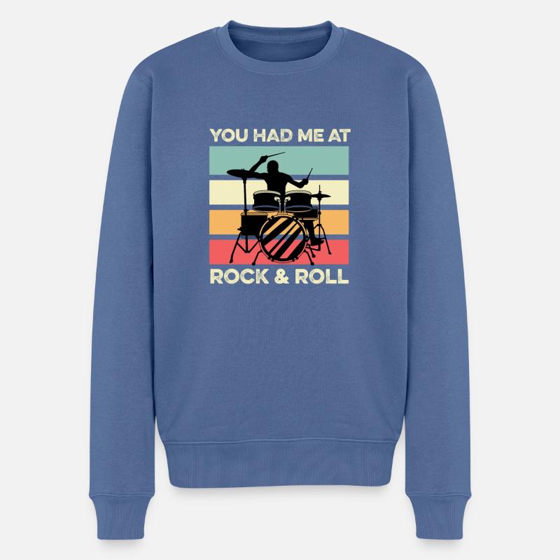 Rock & Roll Punk Geschenk - Männer Premium Bio Pullover - Taubenblau
