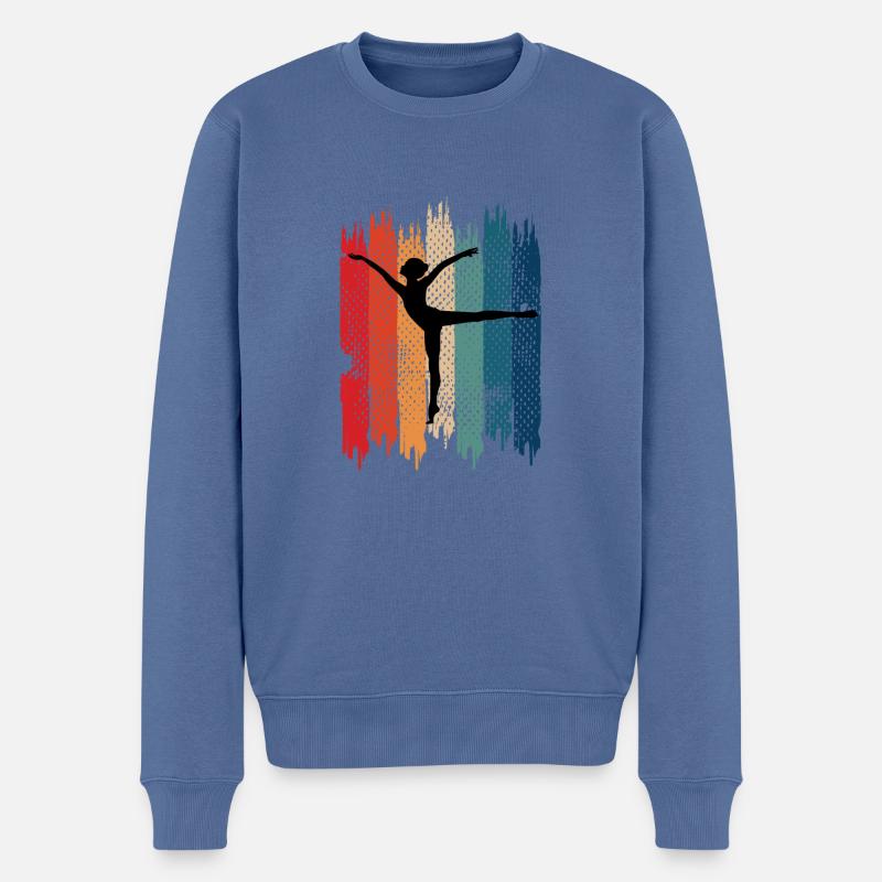 Retro Gymnastik Akrobaten Gift - Männer Premium Bio Pullover - Taubenblau