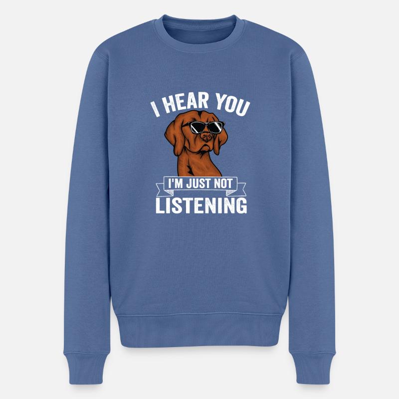 Vizsla Liebhaber süßes Hundendesign - Männer Premium Bio Pullover - Taubenblau