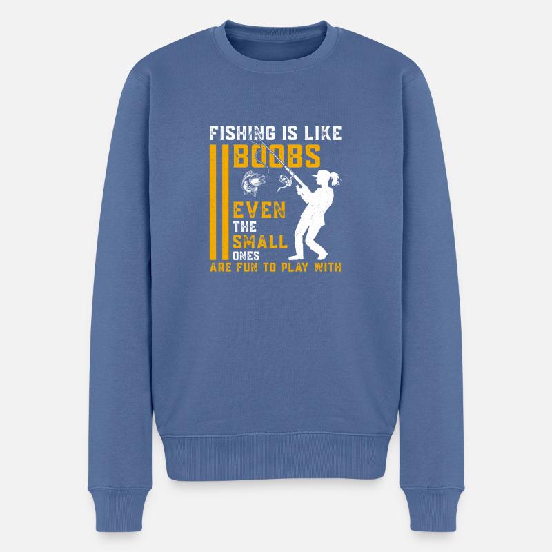 Lustiges Sprichwort ist wie Brüste lustiges Zitat - Männer Premium Bio Pullover - Taubenblau