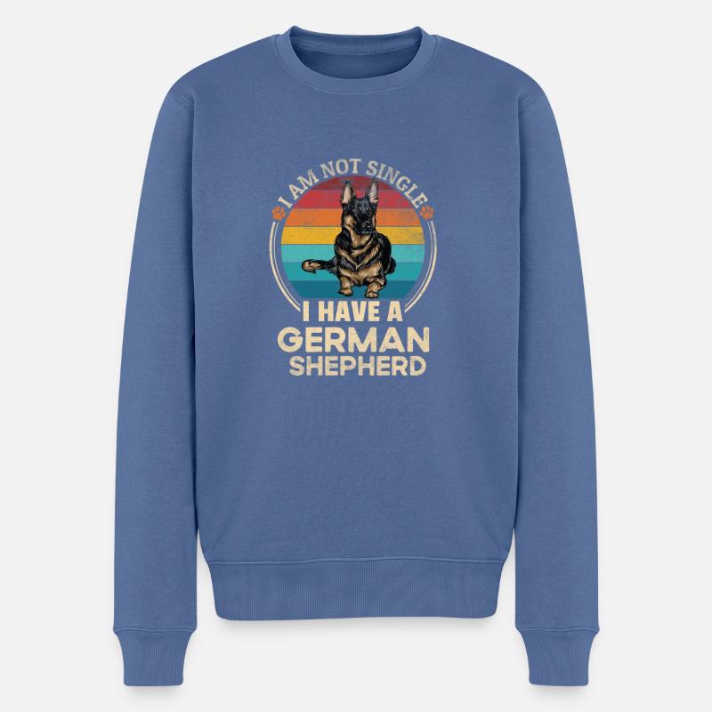 Hundeliebhaber Ich bin nicht Single Ich habe einen - Männer Premium Bio Pullover - Taubenblau