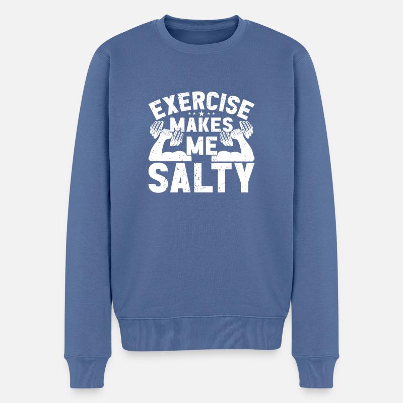 L’exercice me rend salé - Pull Premium bio Homme - bleu pigeon