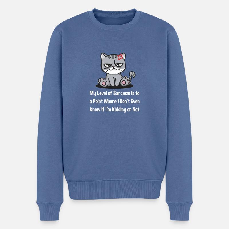 Ich weiß nicht, ob ich scherze oder nicht lustig s - Männer Premium Bio Pullover - Taubenblau
