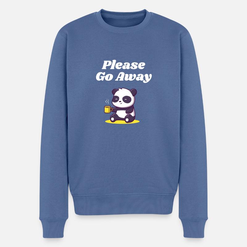 Bitte gehen Sie introvertierte Sprüche antisoziale - Männer Premium Bio Pullover - Taubenblau