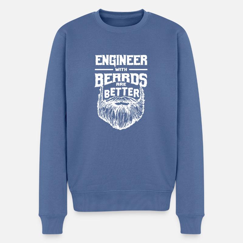 Ingénieur avec une barbe - Pull Premium bio Homme - bleu pigeon
