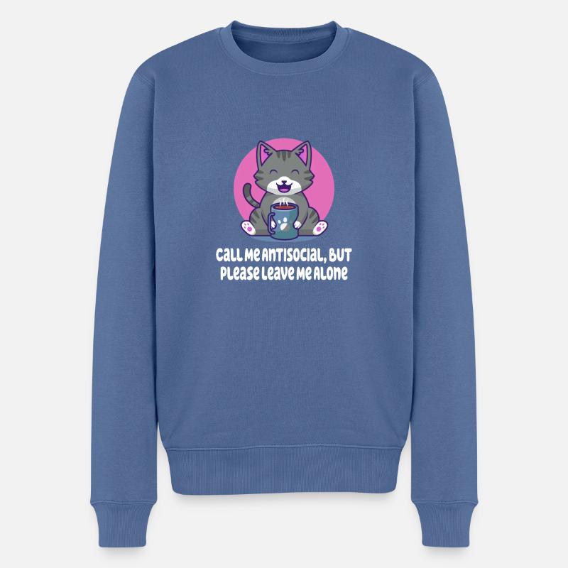 Antisozial lassen mich in Ruhe lustiger introverti - Männer Premium Bio Pullover - Taubenblau