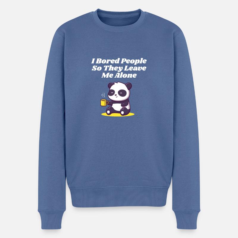 Ich habe Leute gelangweilt, damit sie introvertier - Männer Premium Bio Pullover - Taubenblau