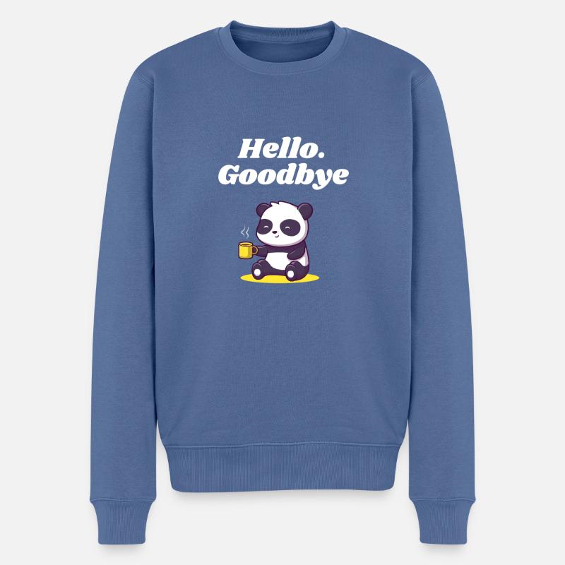 Bonjour Adieu Paroles introverties antis - Pull Premium bio Homme - bleu pigeon