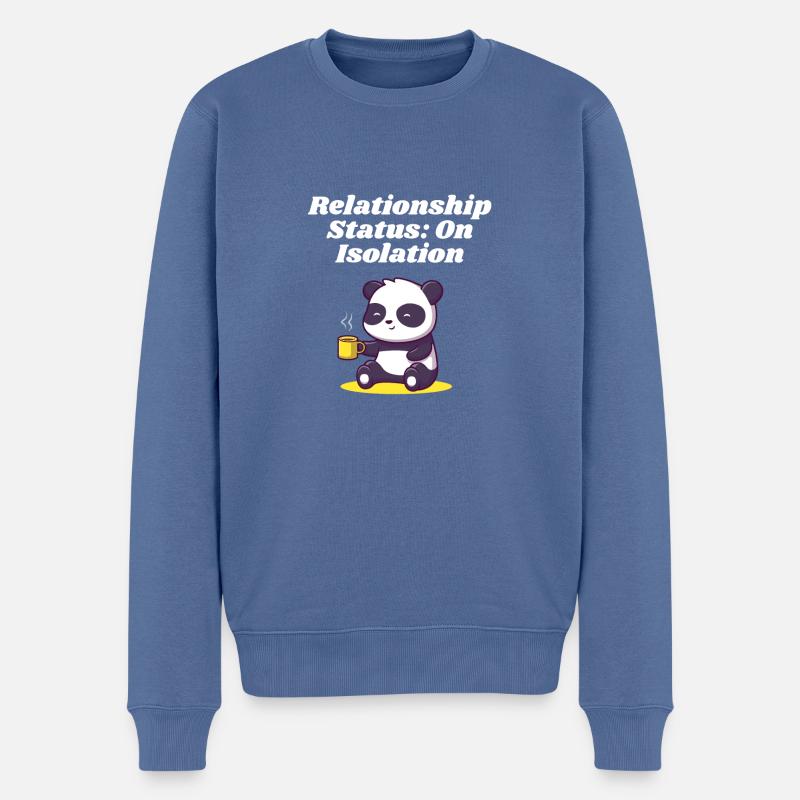 Statut relationnel isolé Introvertis uniques - Pull Premium bio Homme - bleu pigeon