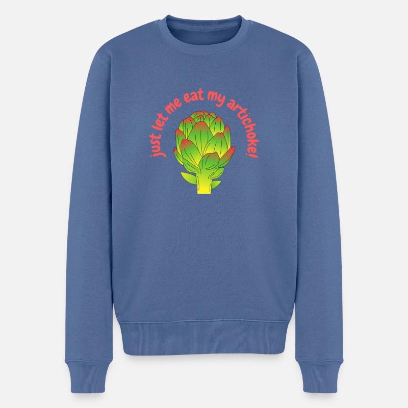 artichoke - Männer Premium Bio Pullover - Taubenblau