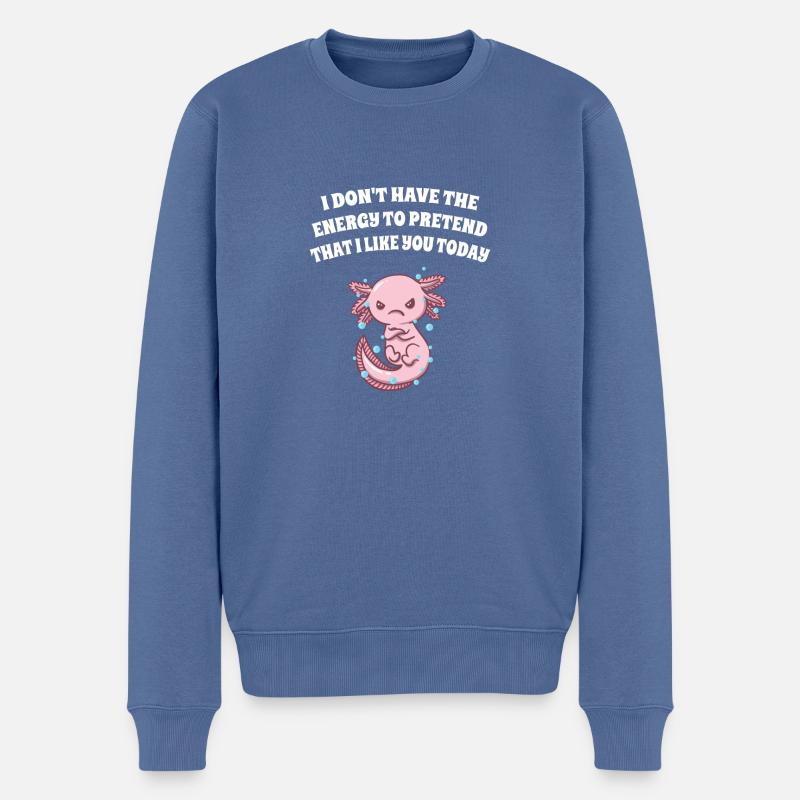 Ich habe nicht die Energie, mir lustiger introvert - Männer Premium Bio Pullover - Taubenblau