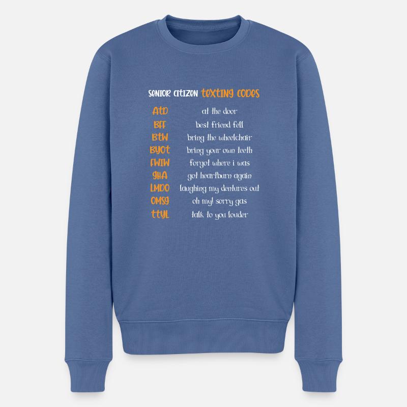Codes texte Senior Citizen ou Eldery Person Gesch - Pull Premium bio Homme - bleu pigeon