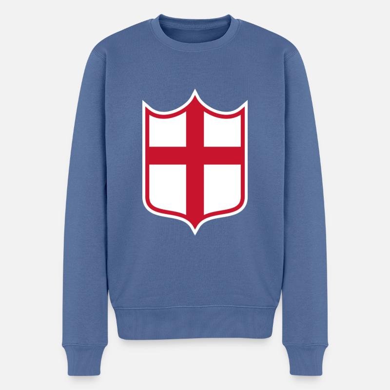 England - Männer Premium Bio Pullover - Taubenblau