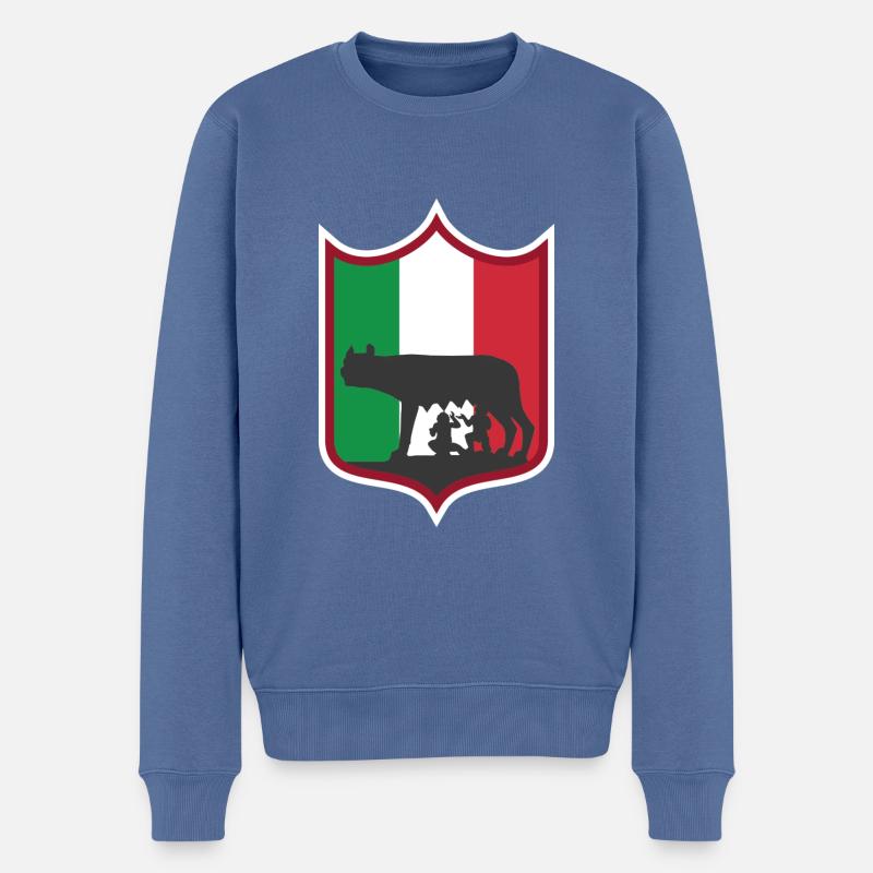 Rom - Männer Premium Bio Pullover - Taubenblau