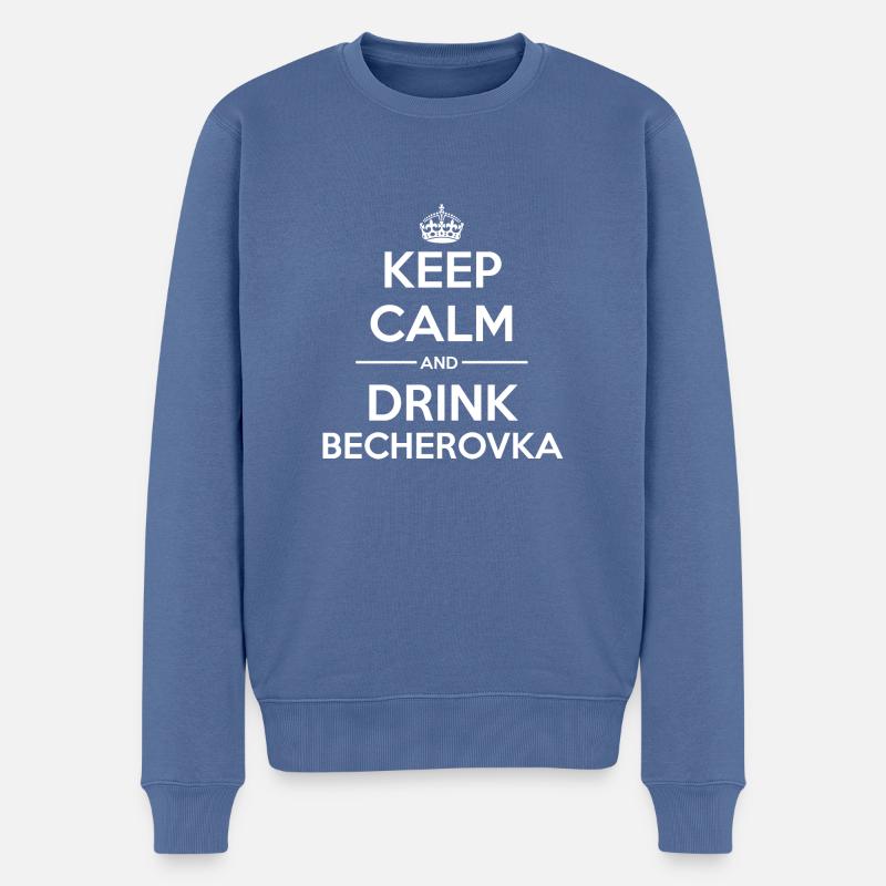 Drinks KC Becherovka - Männer Premium Bio Pullover - Taubenblau