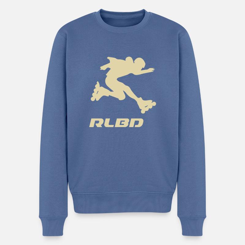 patineur saut Rollerblader lumière - Pull Premium bio Homme - bleu pigeon