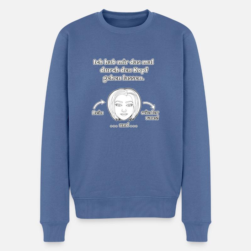 witziges Nicht-Nachdenken-Design / lustige Sprüche - Männer Premium Bio Pullover - Taubenblau