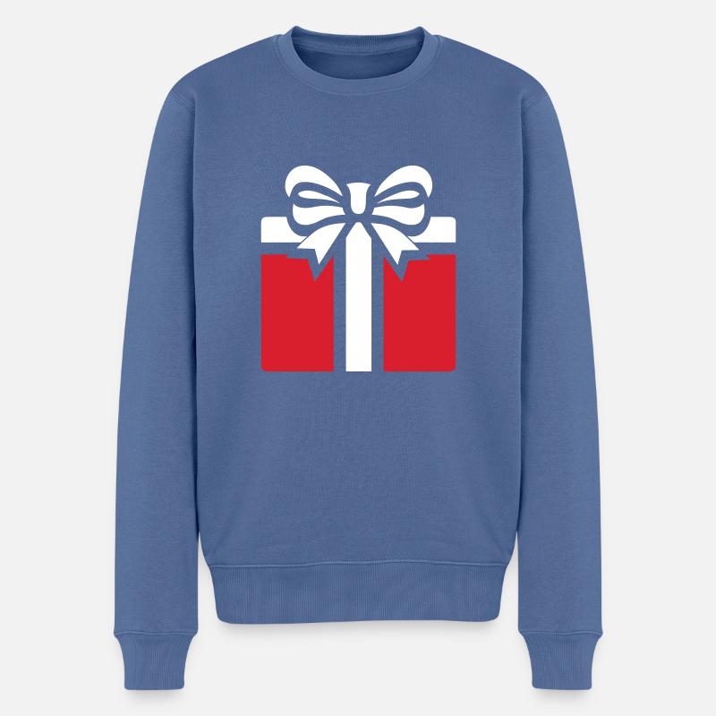 Eingewickeltes Wunder - Männer Premium Bio Pullover - Taubenblau