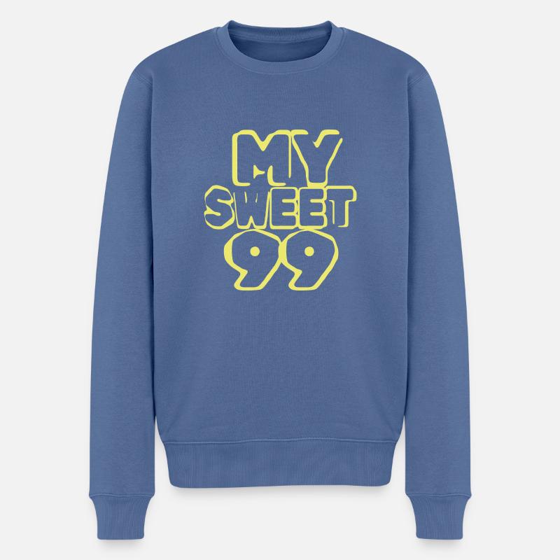 99 - Männer Premium Bio Pullover - Taubenblau