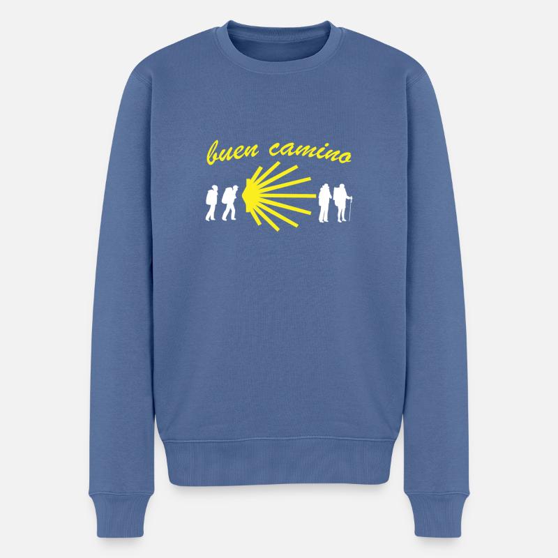 Chemin de Saint-Jacques-de-Compostelle - Pull Premium bio Homme - bleu pigeon