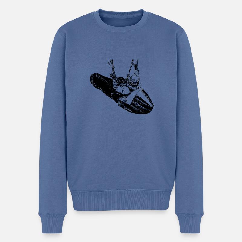 Gleitschirmflieger - Männer Premium Bio Pullover - Taubenblau