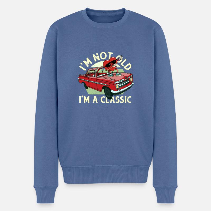 Ich bin nicht alt, ich bin ein lustiges Zitat klas - Männer Premium Bio Pullover - Taubenblau