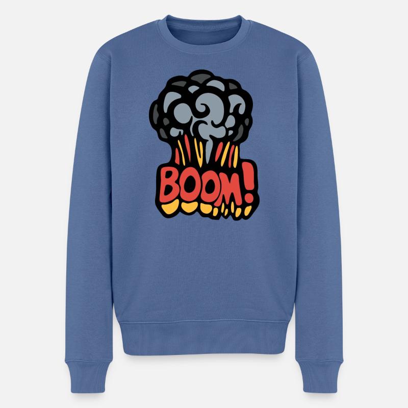 Boom-Explosion - Männer Premium Bio Pullover - Taubenblau