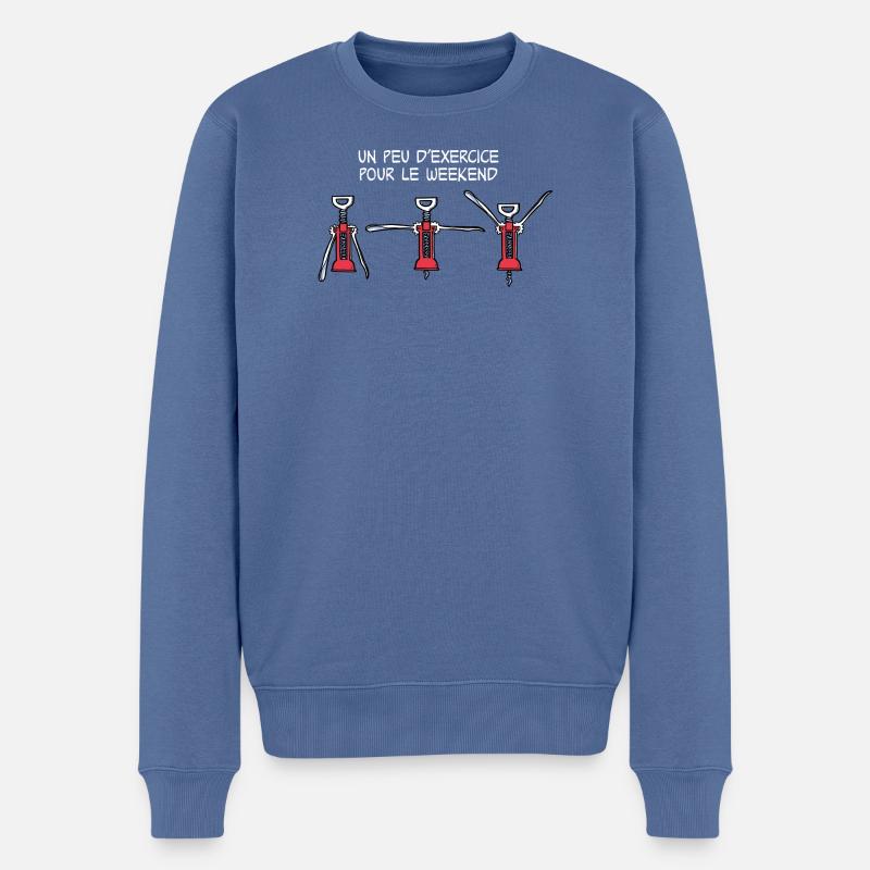 Exercice pour le weekend - Pull Premium bio Homme - bleu pigeon
