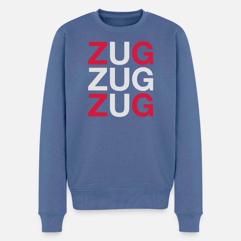 ZUG - Männer Premium Bio Pullover - Taubenblau