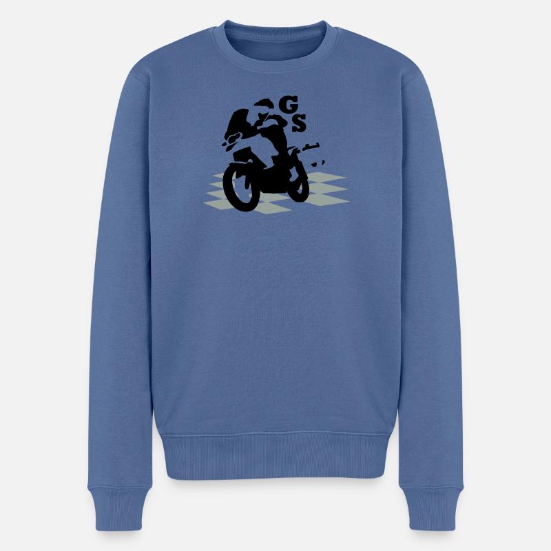 Bikergs_bayern - Männer Premium Bio Pullover - Taubenblau