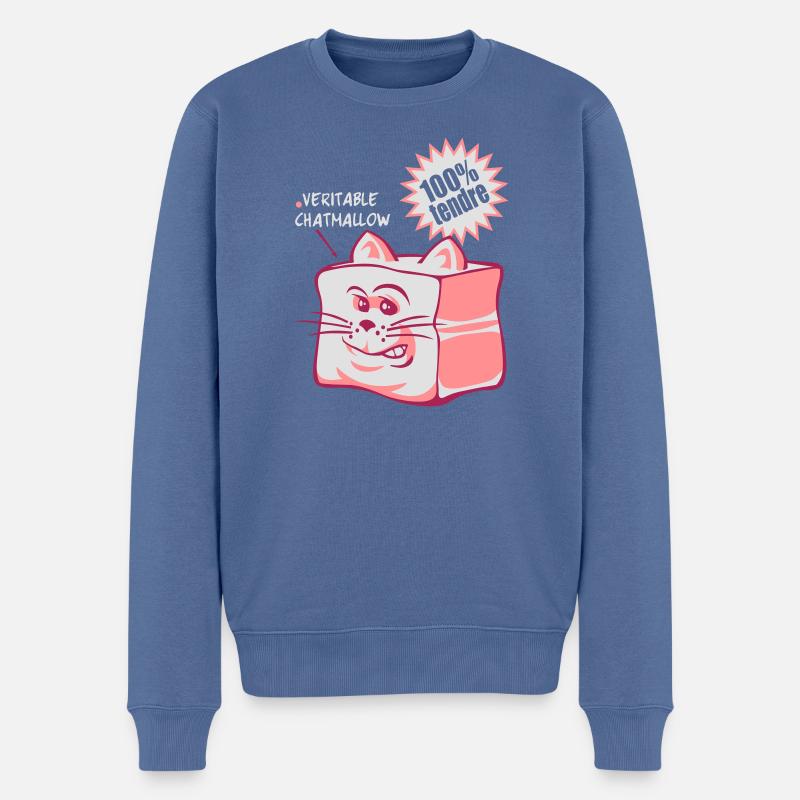 Wahre chatmallow - Männer Premium Bio Pullover - Taubenblau