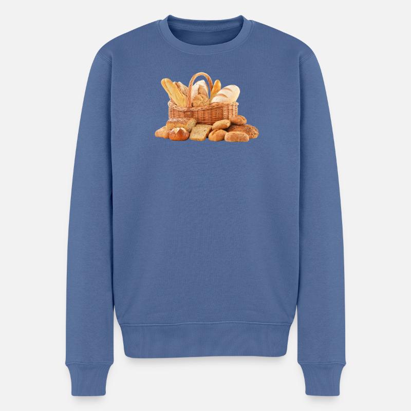 Brot Pain Bread - Männer Premium Bio Pullover - Taubenblau
