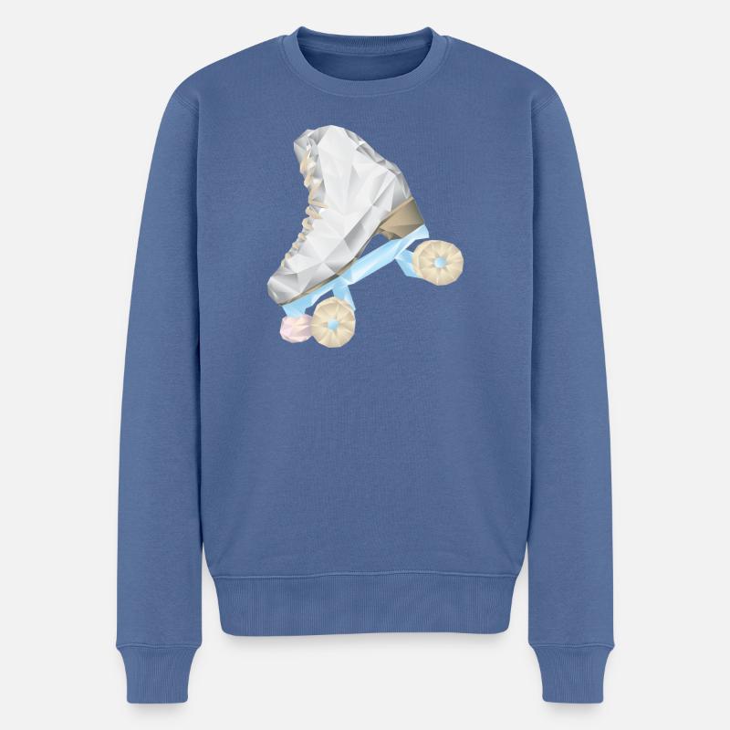 patin a roulette roller - Pull Premium bio Homme - bleu pigeon