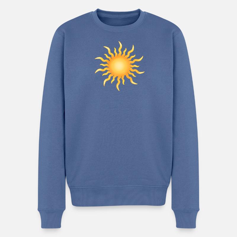 Sonne - Männer Premium Bio Pullover - Taubenblau
