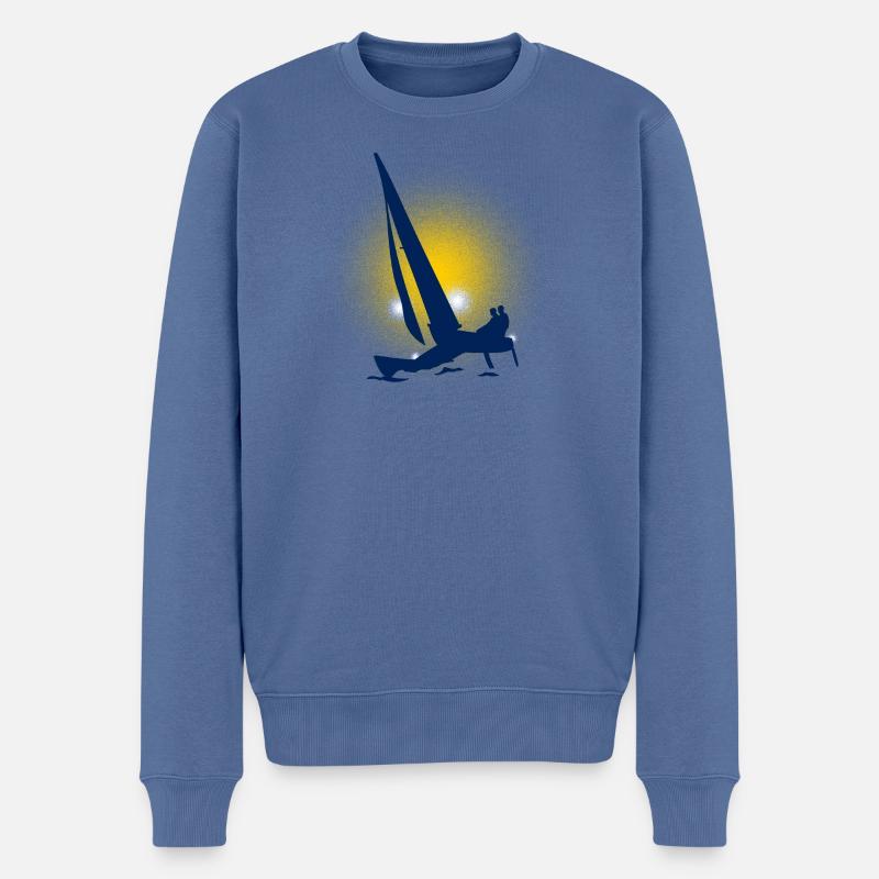 catamaran - Männer Premium Bio Pullover - Taubenblau