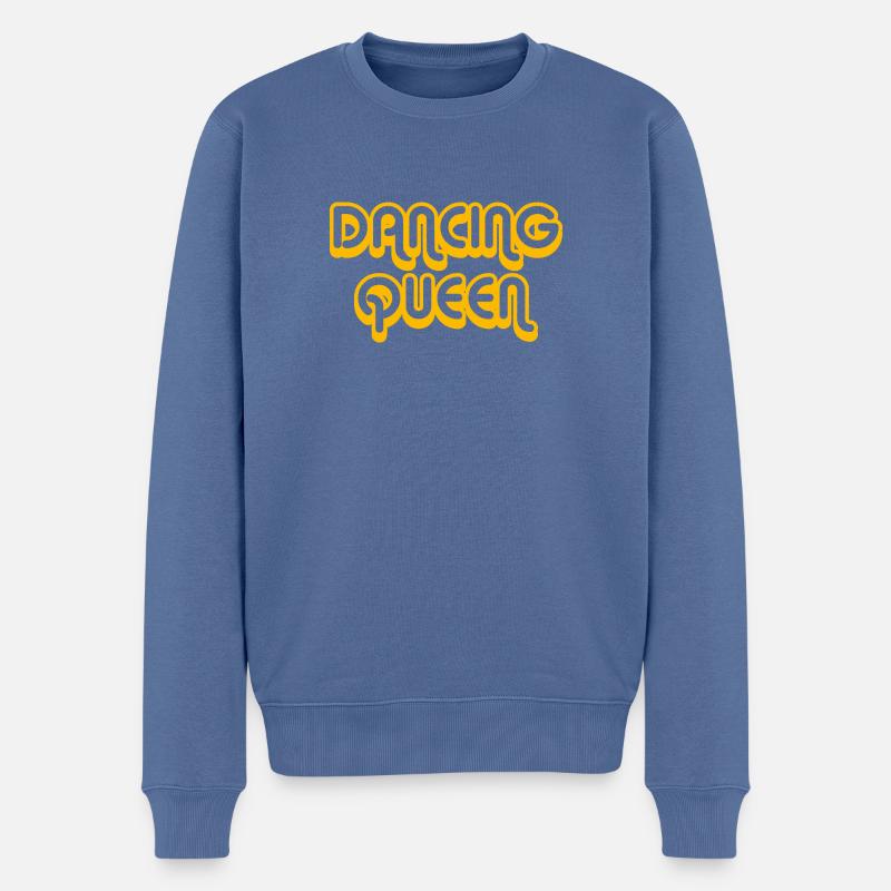 DANCING QUEEN Disco Ball - Pull Premium bio Homme - bleu pigeon