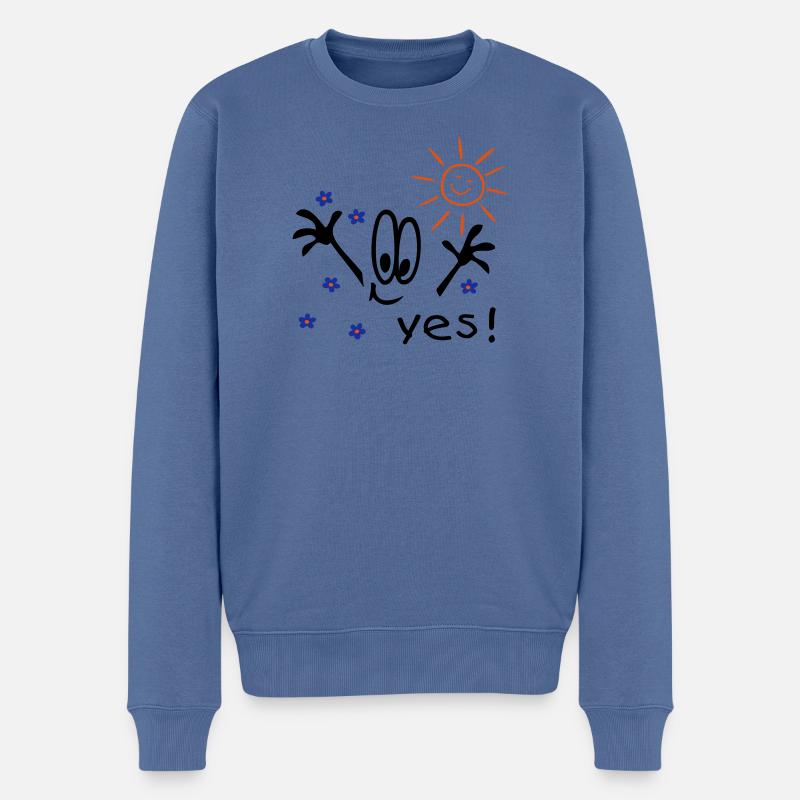 Sommer, Sonne, Urlaub, Comic - Männer Premium Bio Pullover - Taubenblau