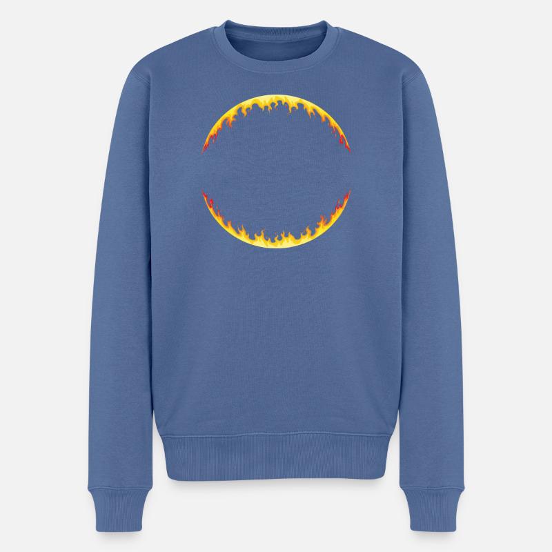 Feuerkreis | circle on fire - Männer Premium Bio Pullover - Taubenblau