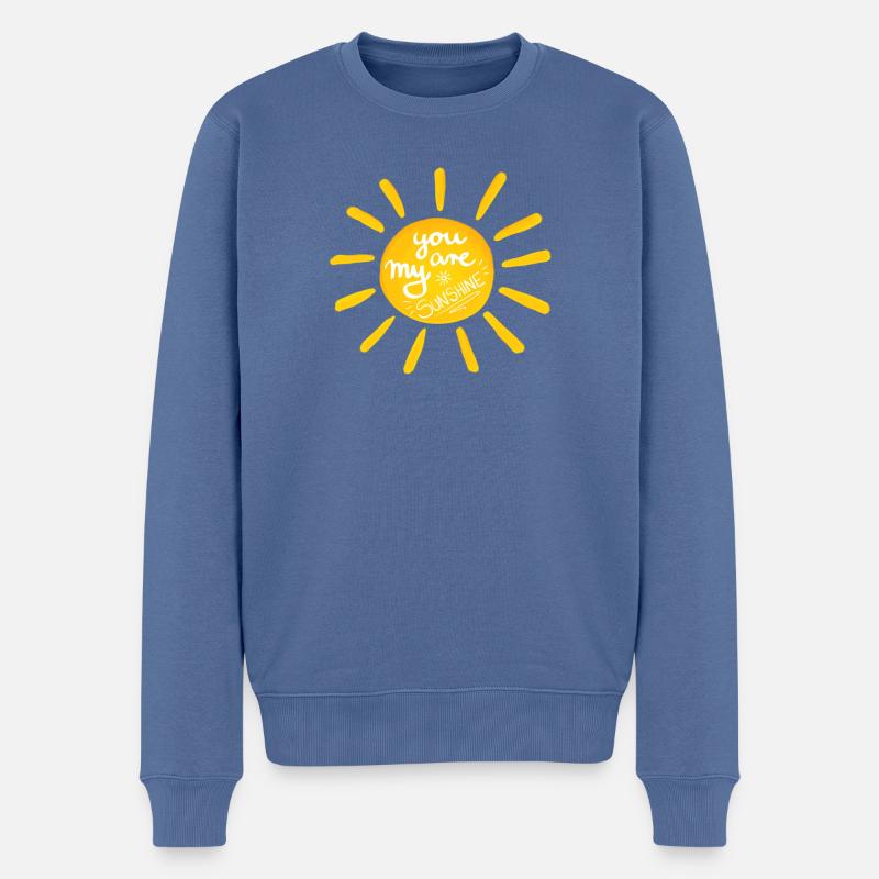 Sunshine; Sonne - Männer Premium Bio Pullover - Taubenblau