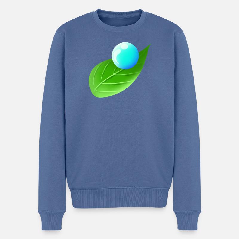 Umwelt | Wasser | Blatt | Klimaschutz - Männer Premium Bio Pullover - Taubenblau