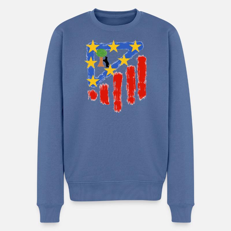 Rot-weiße Sterne - Männer Premium Bio Pullover - Taubenblau