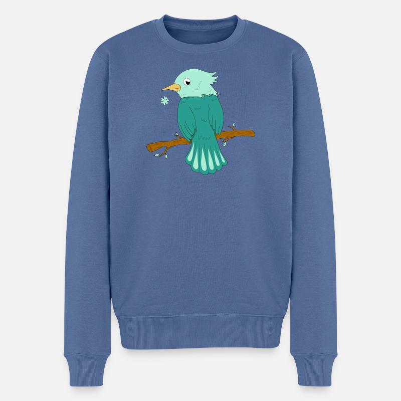 Glücksbringer - Männer Premium Bio Pullover - Taubenblau