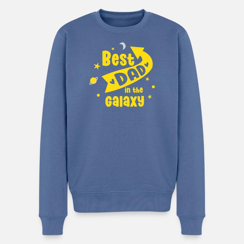 Bester Vater in der Galaxie - Männer Premium Bio Pullover - Taubenblau