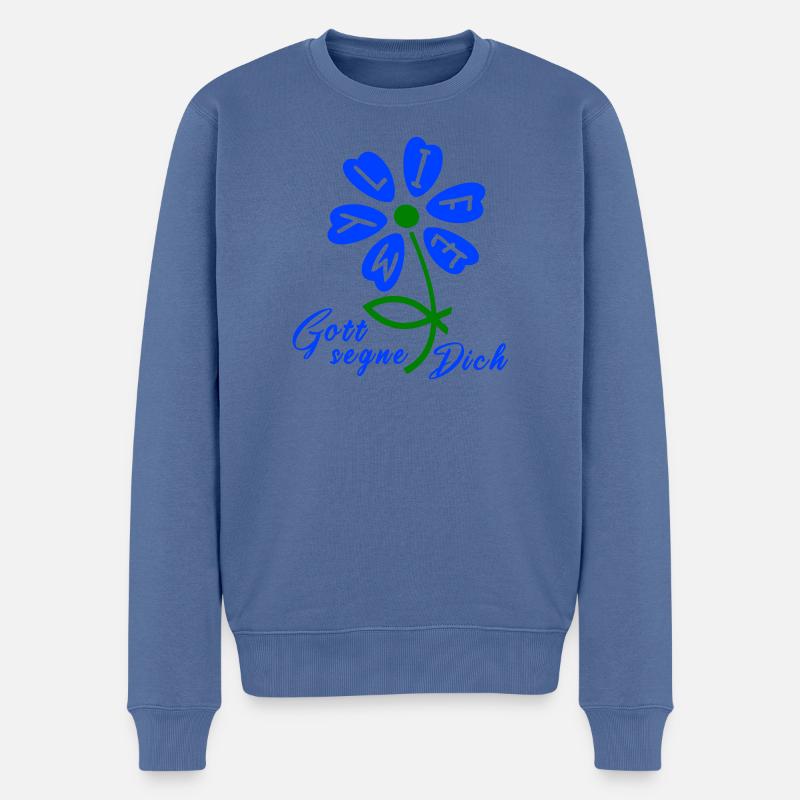 God bless you - Men's Premium Organic Jumper - stone blue